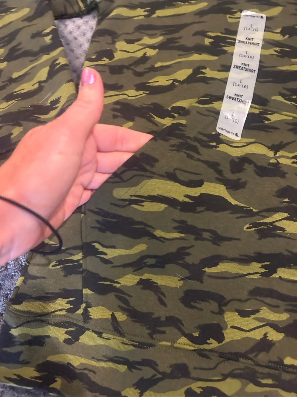 NWT Boys SzL 14-16 Carhartt Camo Hoodie